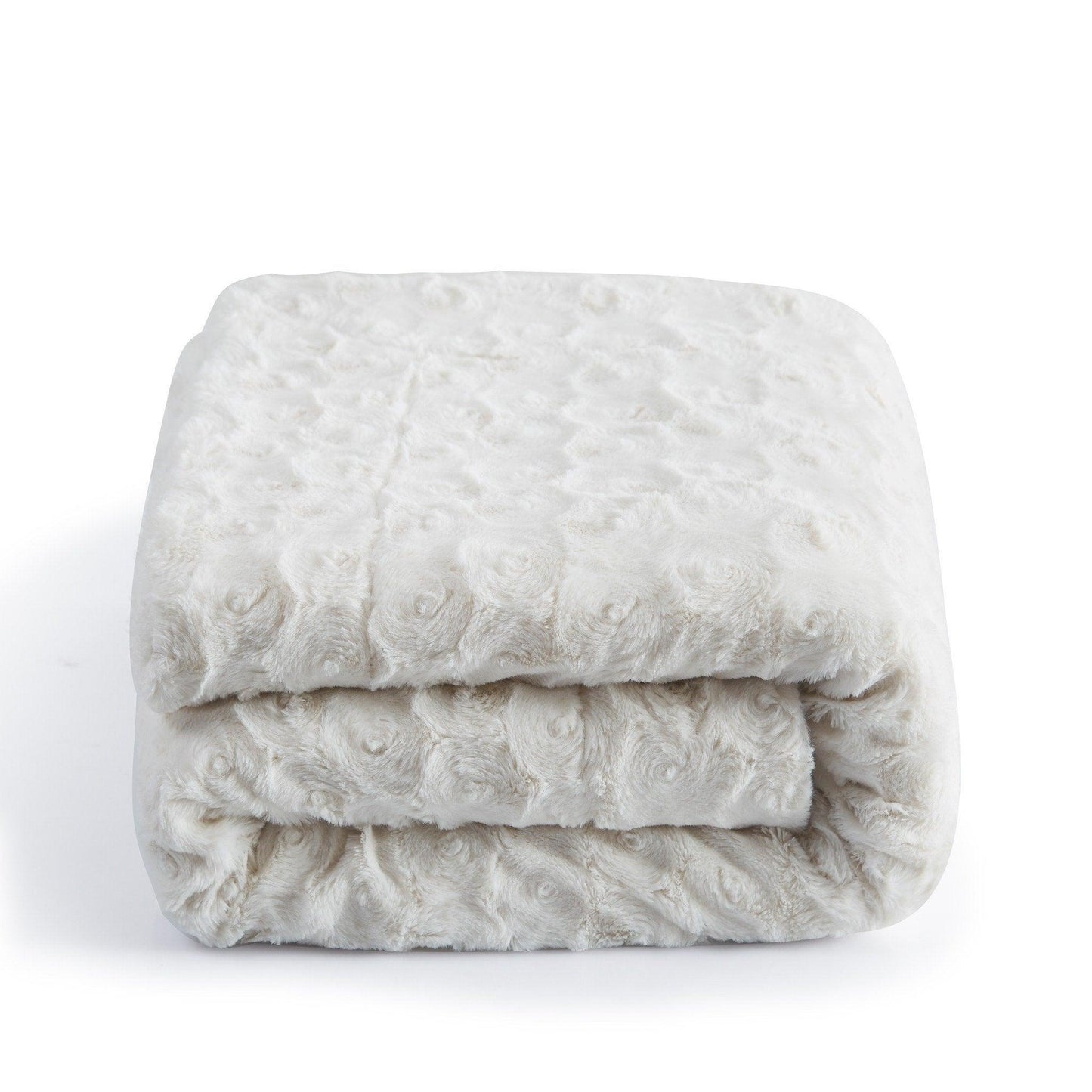 X DaDa Bedding Luxury White Roses Fluffy Soft Throw Blanket