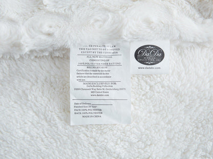 X DaDa Bedding Luxury White Roses Fluffy Soft Throw Blanket