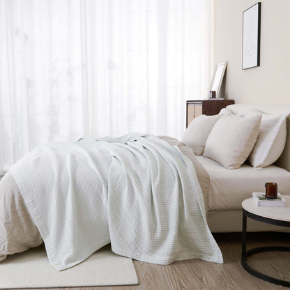 X 100% Cotton Waffle Weave Blanket - Mikala Collection