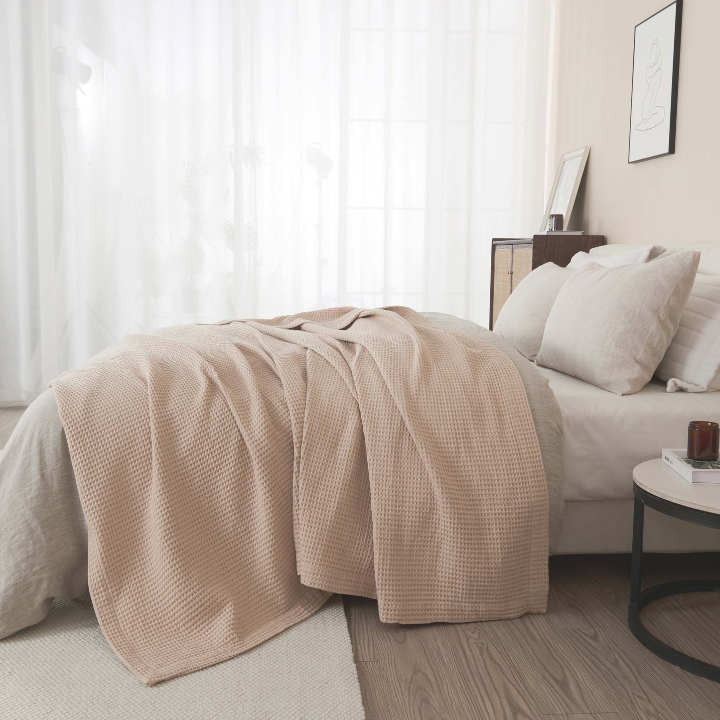X 100% Cotton Waffle Weave Blanket - Mikala Collection