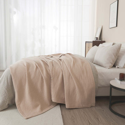 X 100% Cotton Waffle Weave Blanket - Mikala Collection