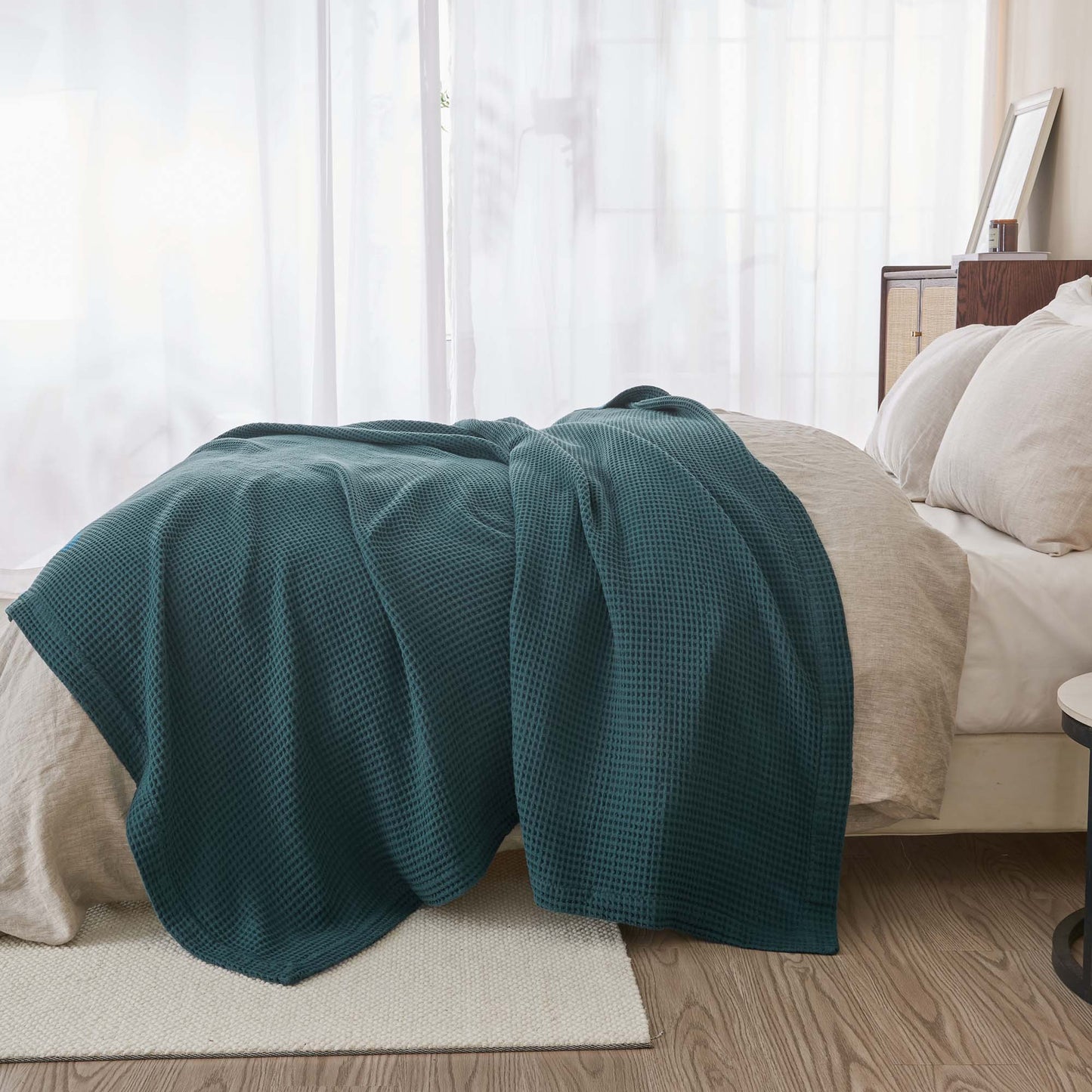 X 100% Cotton Waffle Weave Blanket - Mikala Collection