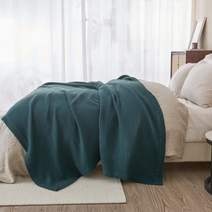 X 100% Cotton Waffle Weave Blanket - Mikala Collection