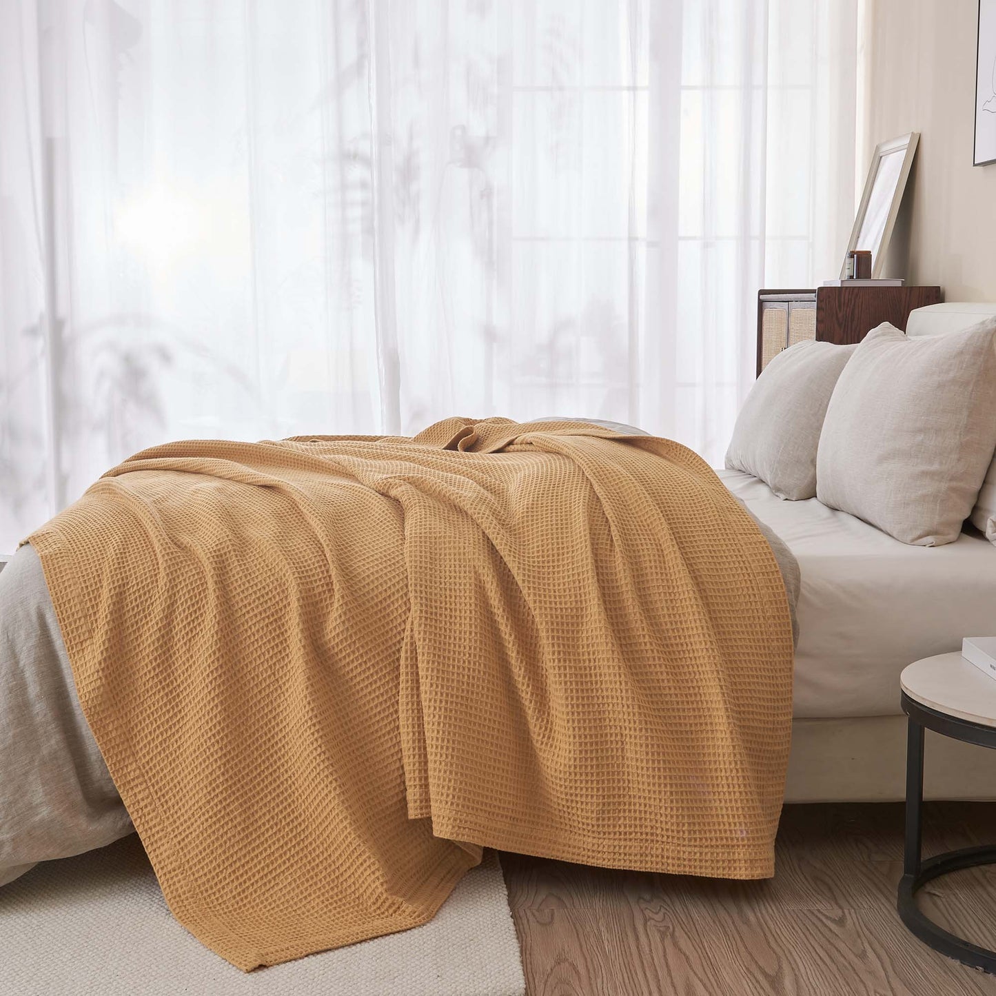 X 100% Cotton Waffle Weave Blanket - Mikala Collection