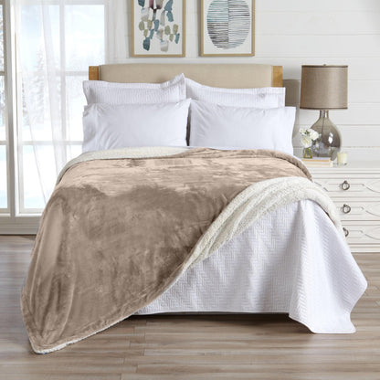 X Velvet Plush Sherpa Luxury Bed Blanket - Kinsley Collection