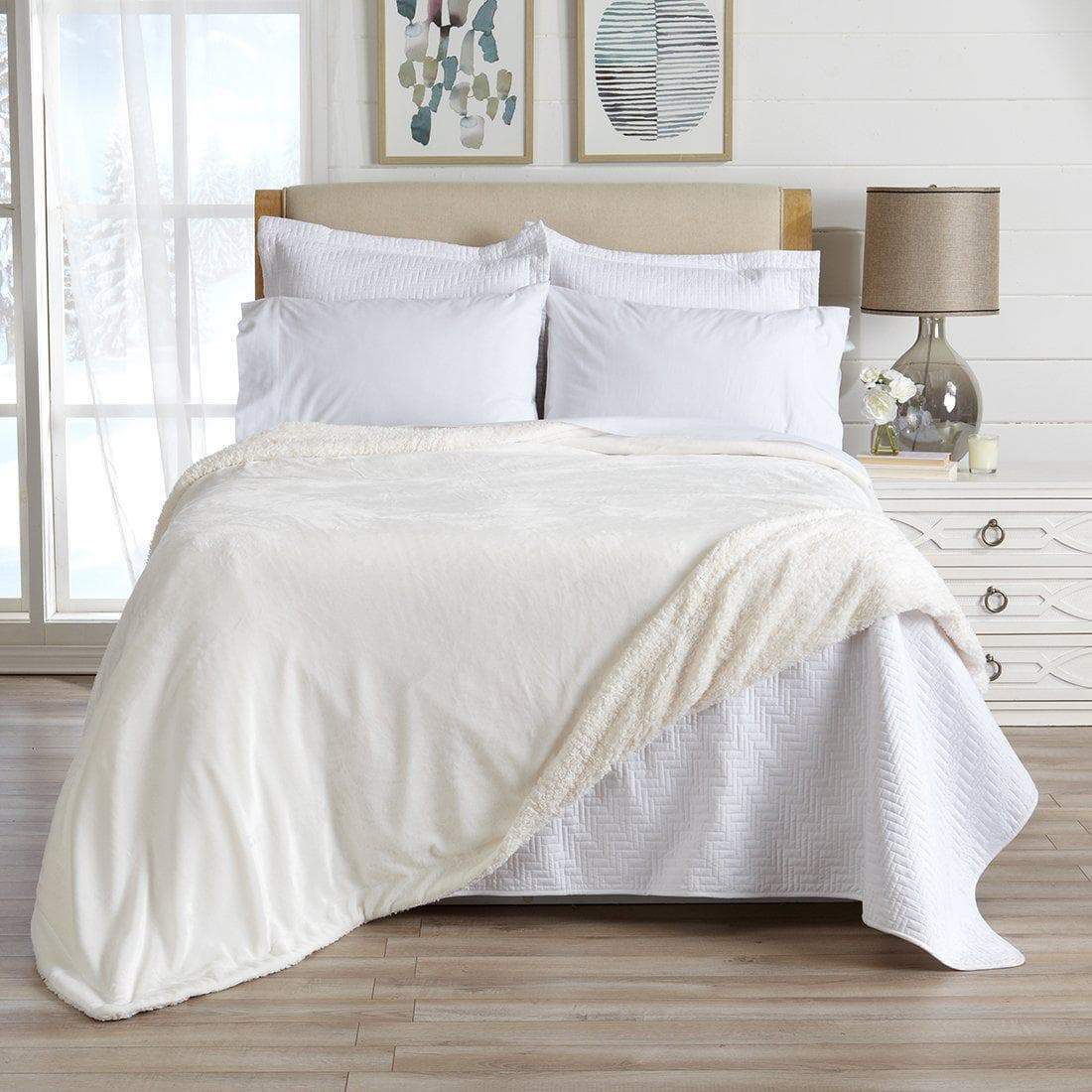 X Velvet Plush Sherpa Luxury Bed Blanket - Kinsley Collection