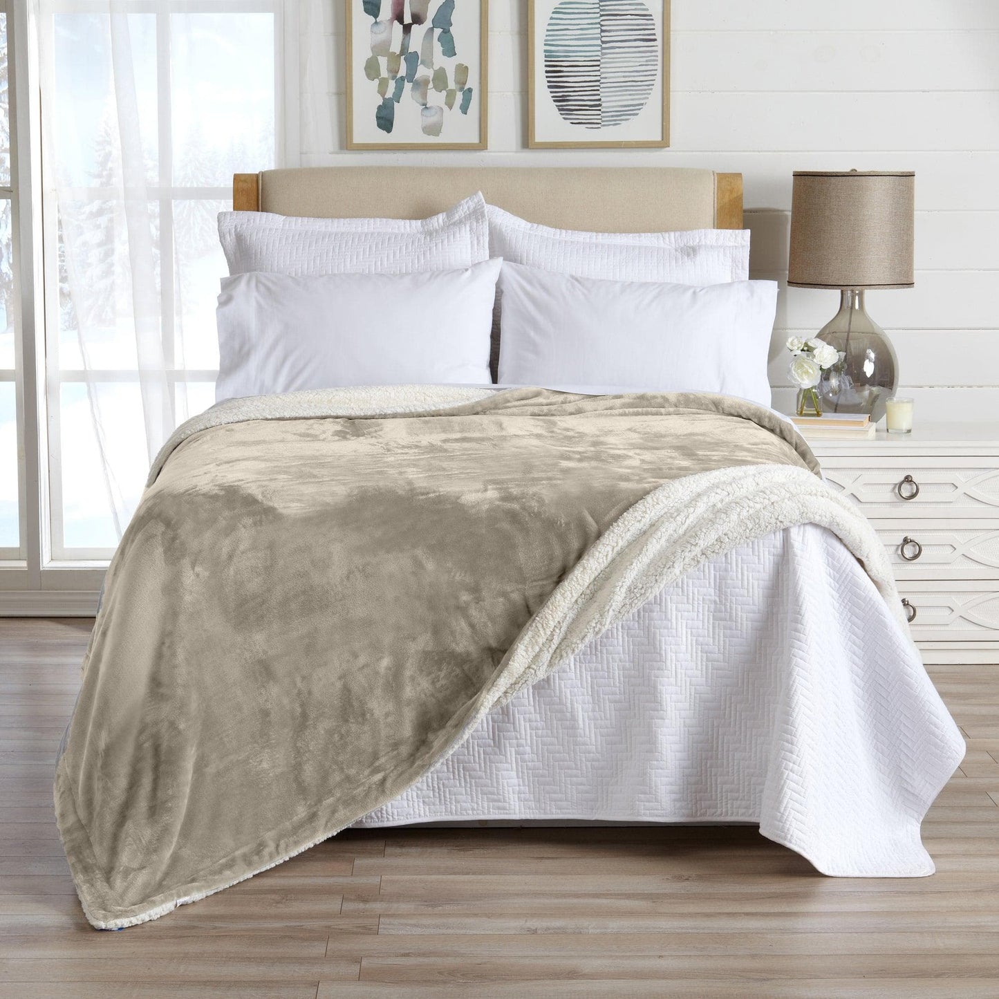 X Velvet Plush Sherpa Luxury Bed Blanket - Kinsley Collection