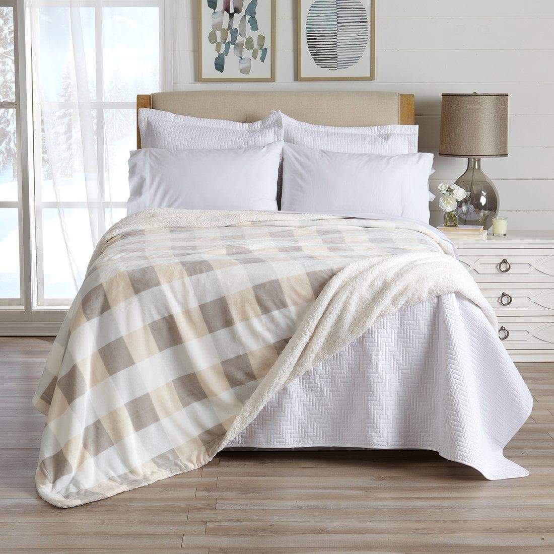 X Velvet Plush Sherpa Luxury Bed Blanket - Kinsley Collection