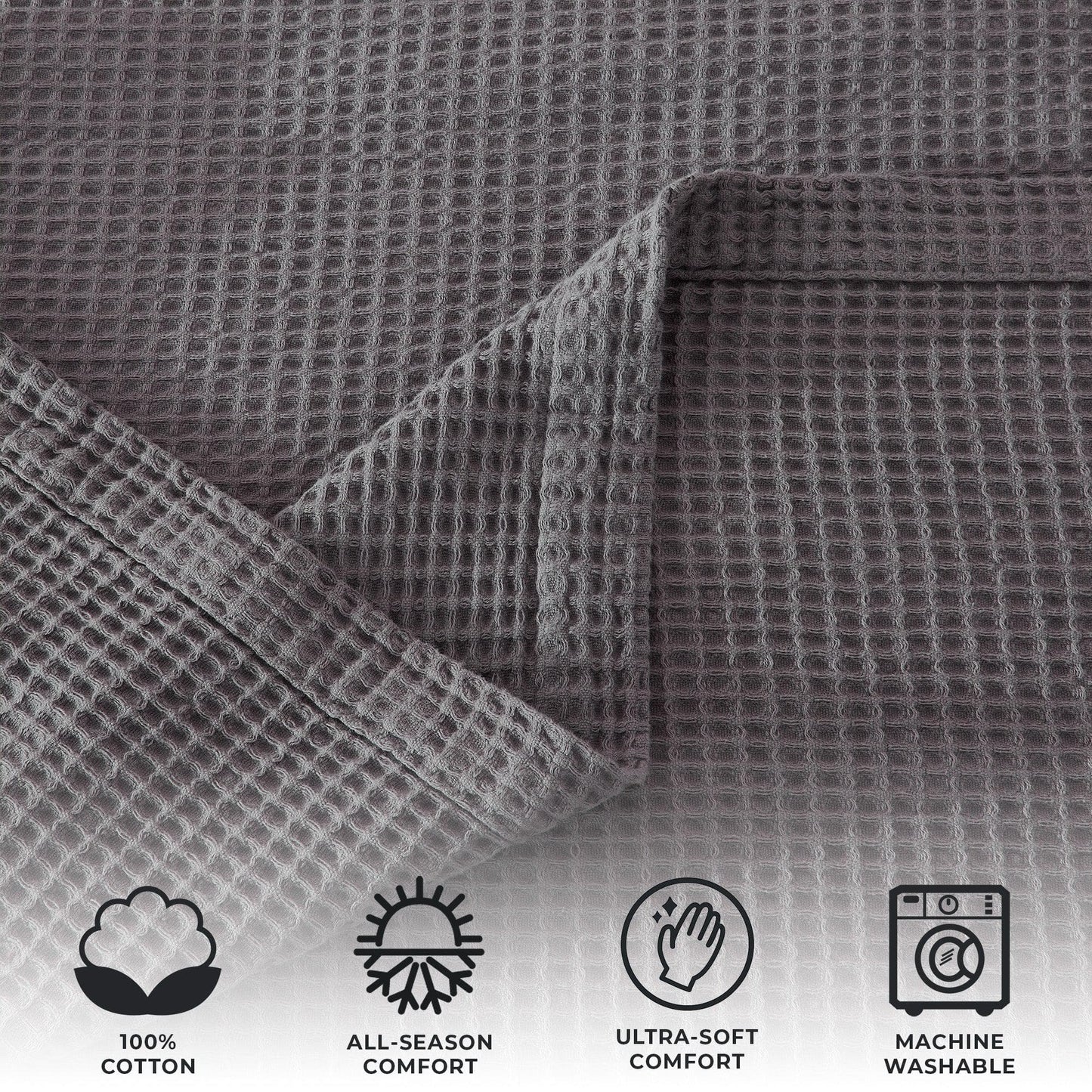 X 100% Cotton Waffle Weave Blanket - Mikala Collection