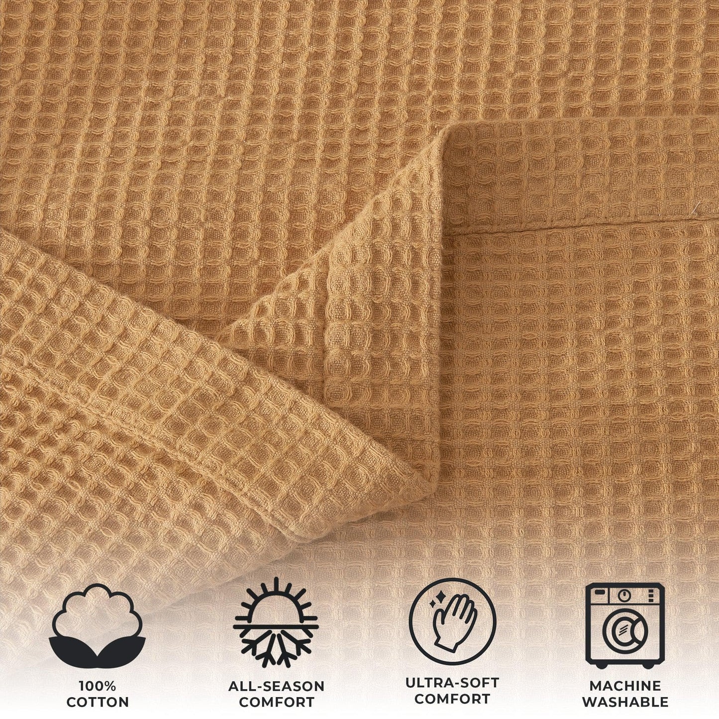 X 100% Cotton Waffle Weave Blanket - Mikala Collection