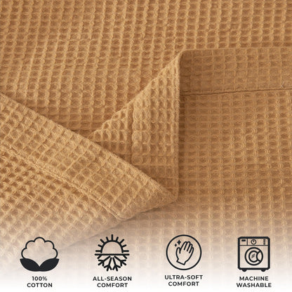 X 100% Cotton Waffle Weave Blanket - Mikala Collection