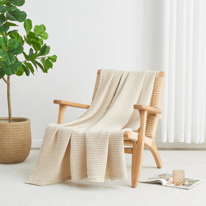 X 100% Cotton Waffle Weave Blanket - Mikala Collection