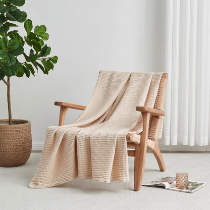 X 100% Cotton Waffle Weave Blanket - Mikala Collection