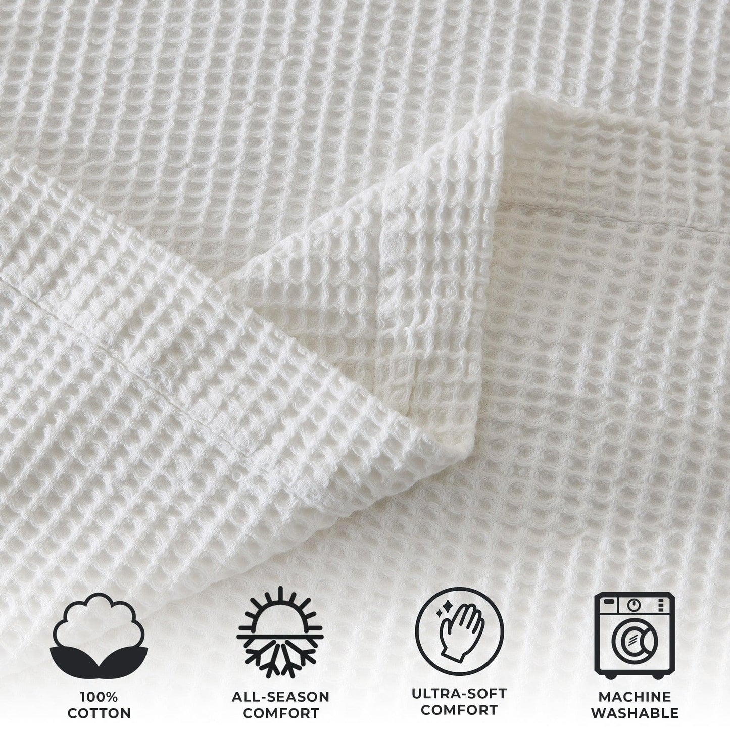 X 100% Cotton Waffle Weave Blanket - Mikala Collection
