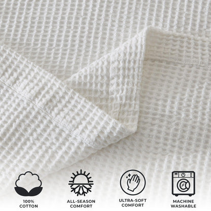 X 100% Cotton Waffle Weave Blanket - Mikala Collection