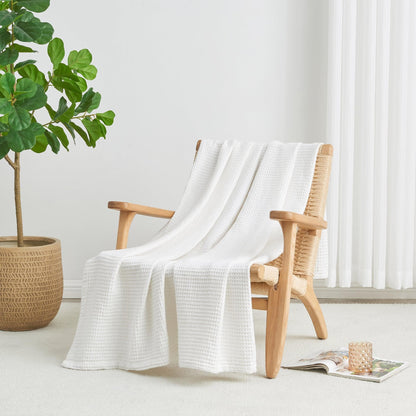 X 100% Cotton Waffle Weave Blanket - Mikala Collection