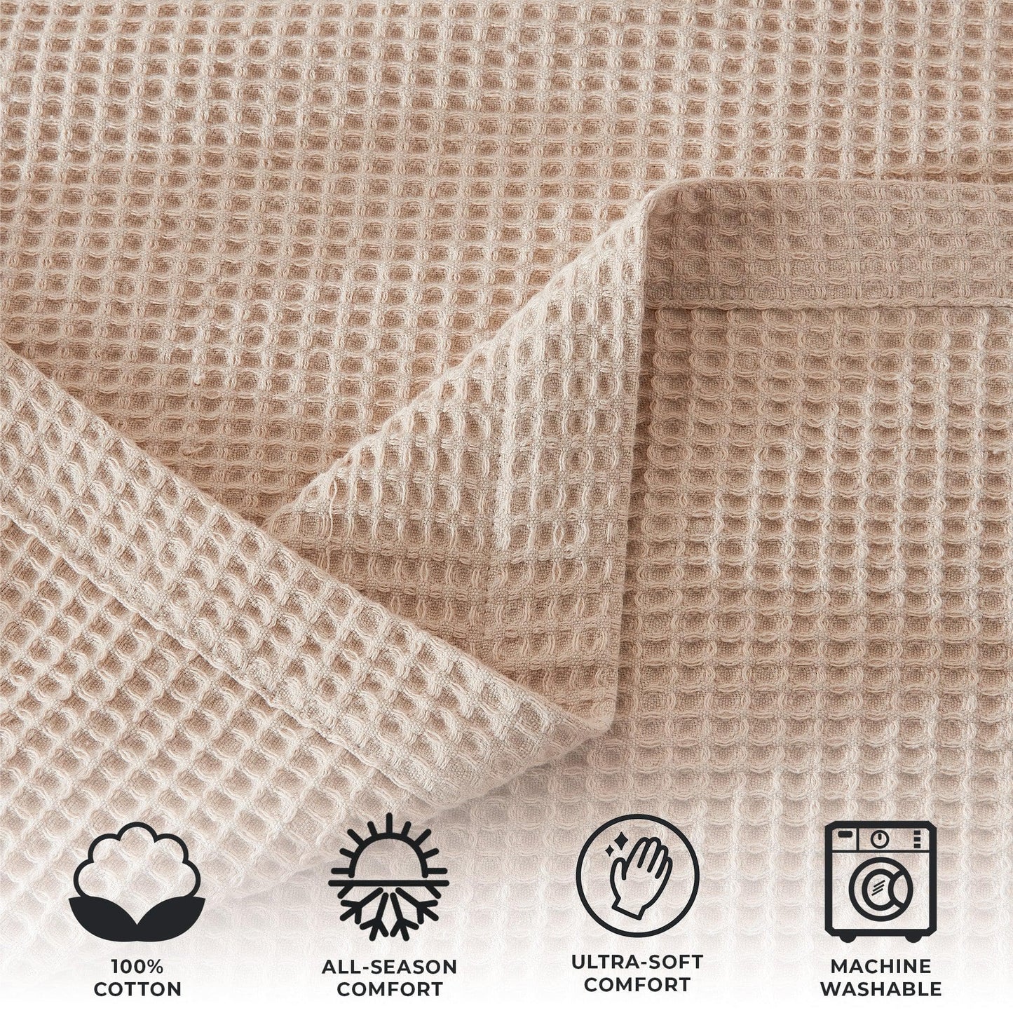 X 100% Cotton Waffle Weave Blanket - Mikala Collection