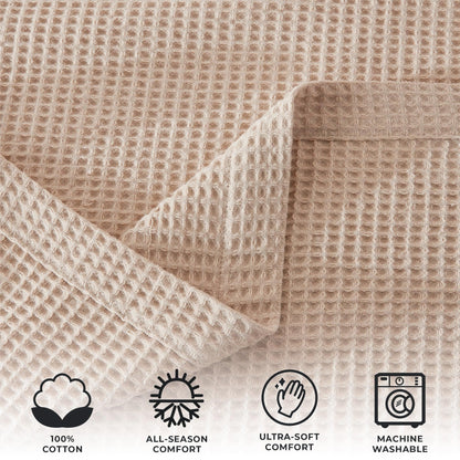 X 100% Cotton Waffle Weave Blanket - Mikala Collection