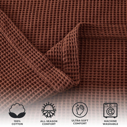 X 100% Cotton Waffle Weave Blanket - Mikala Collection