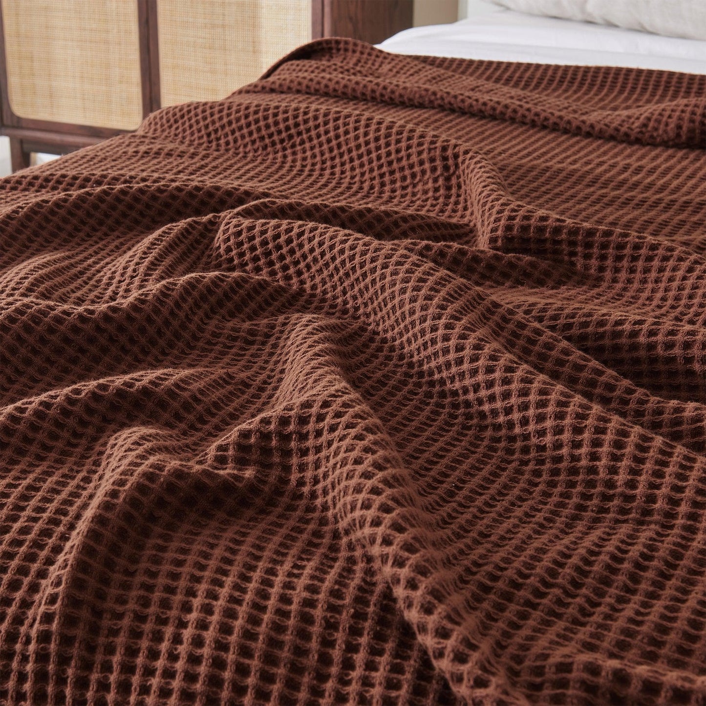 X 100% Cotton Waffle Weave Blanket - Mikala Collection