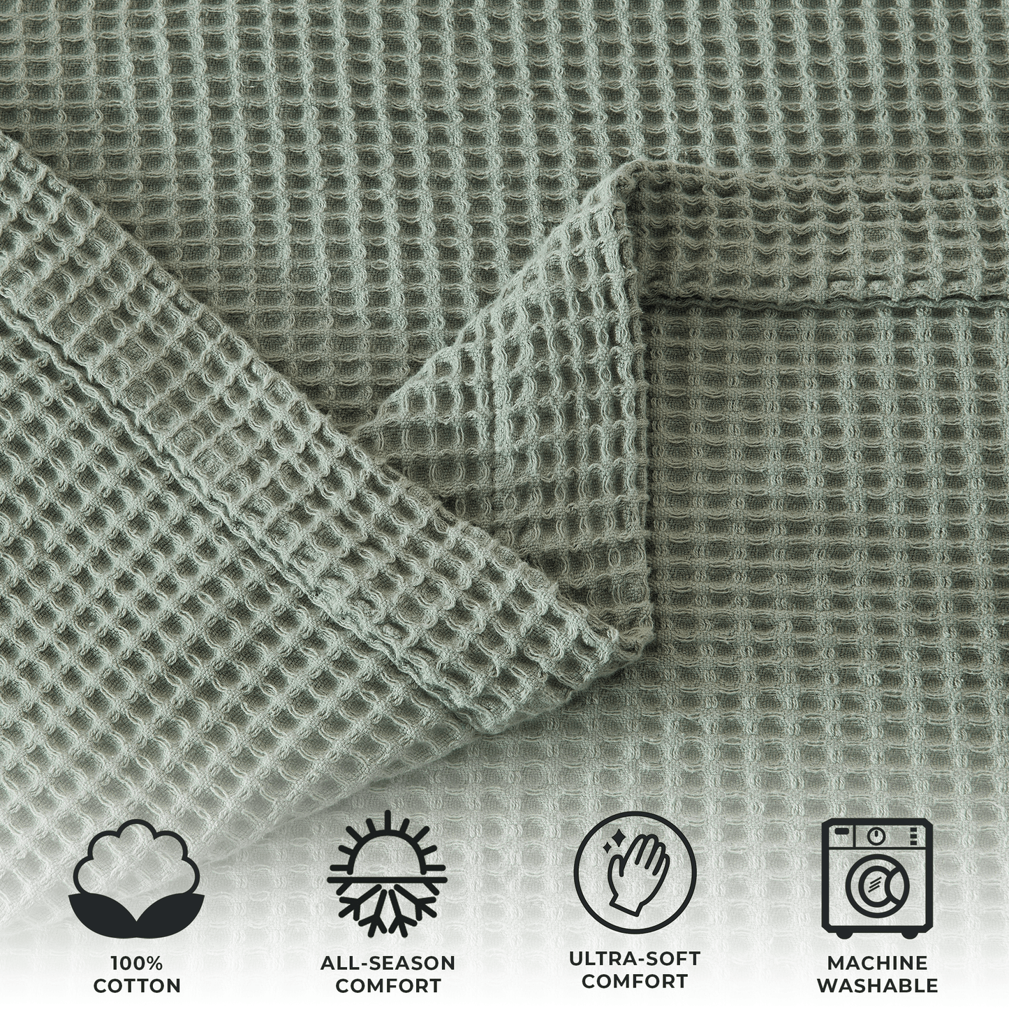 X 100% Cotton Waffle Weave Blanket - Mikala Collection