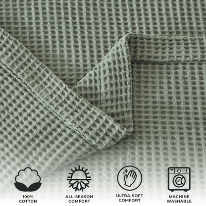 X 100% Cotton Waffle Weave Blanket - Mikala Collection