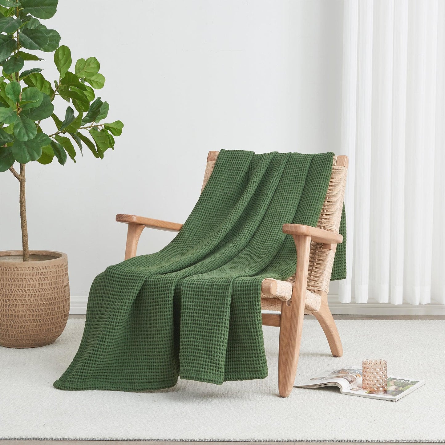X 100% Cotton Waffle Weave Blanket - Mikala Collection
