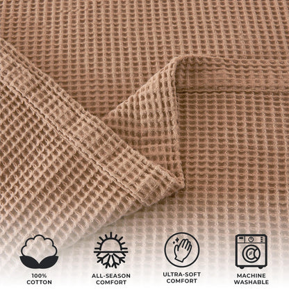 X 100% Cotton Waffle Weave Blanket - Mikala Collection