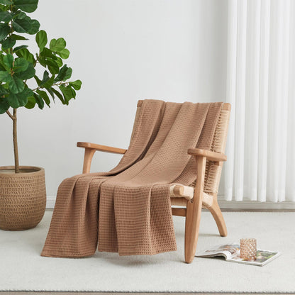 X 100% Cotton Waffle Weave Blanket - Mikala Collection