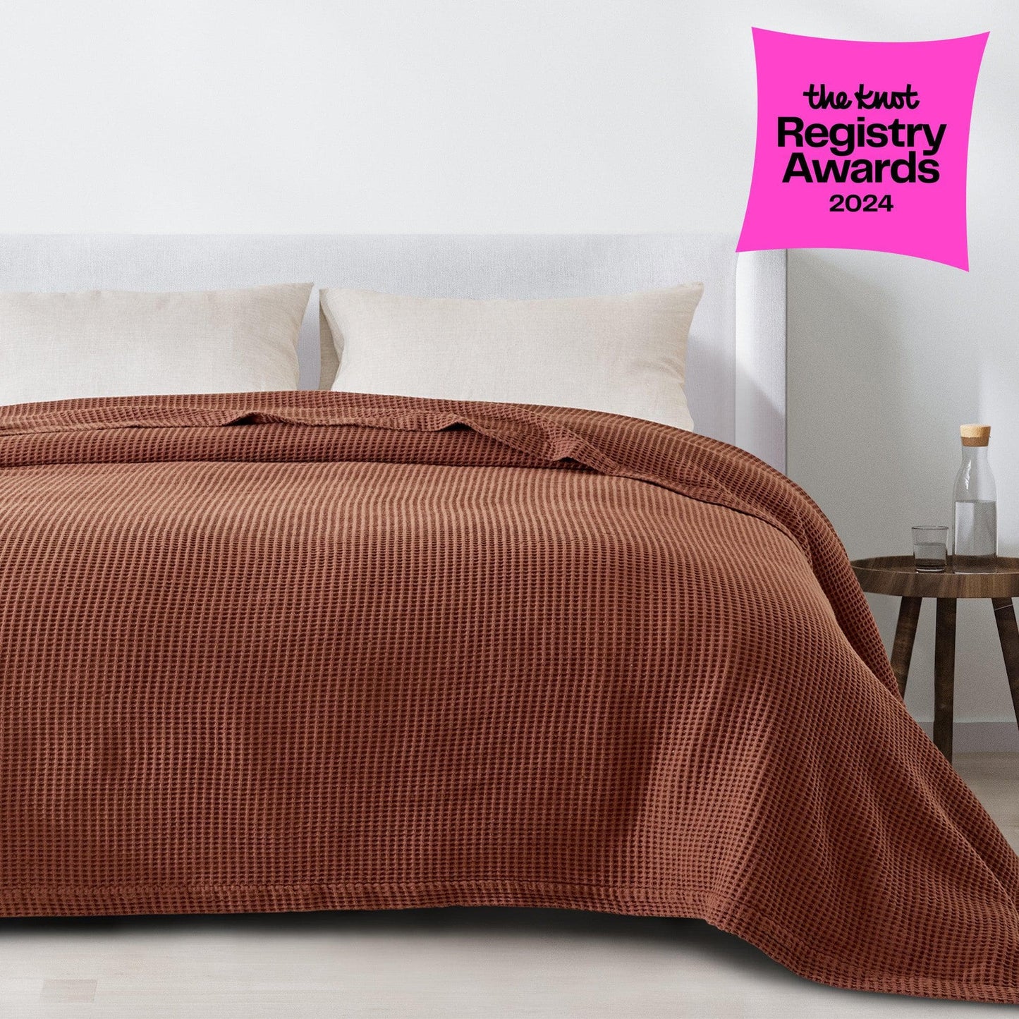 X 100% Cotton Waffle Weave Blanket - Mikala Collection