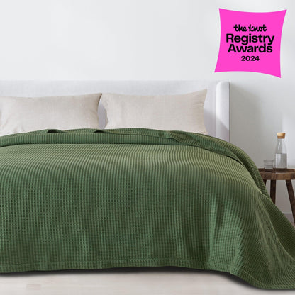 X 100% Cotton Waffle Weave Blanket - Mikala Collection