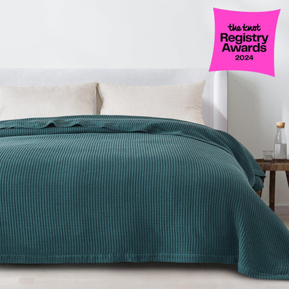 X 100% Cotton Waffle Weave Blanket - Mikala Collection