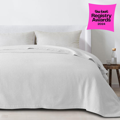 X 100% Cotton Waffle Weave Blanket - Mikala Collection