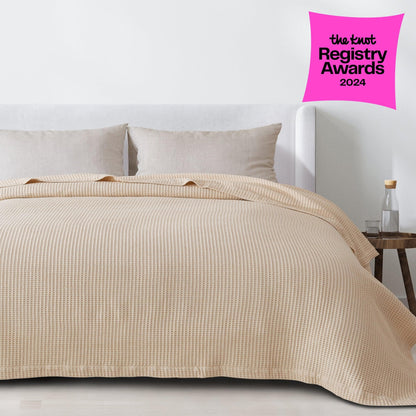 X 100% Cotton Waffle Weave Blanket - Mikala Collection