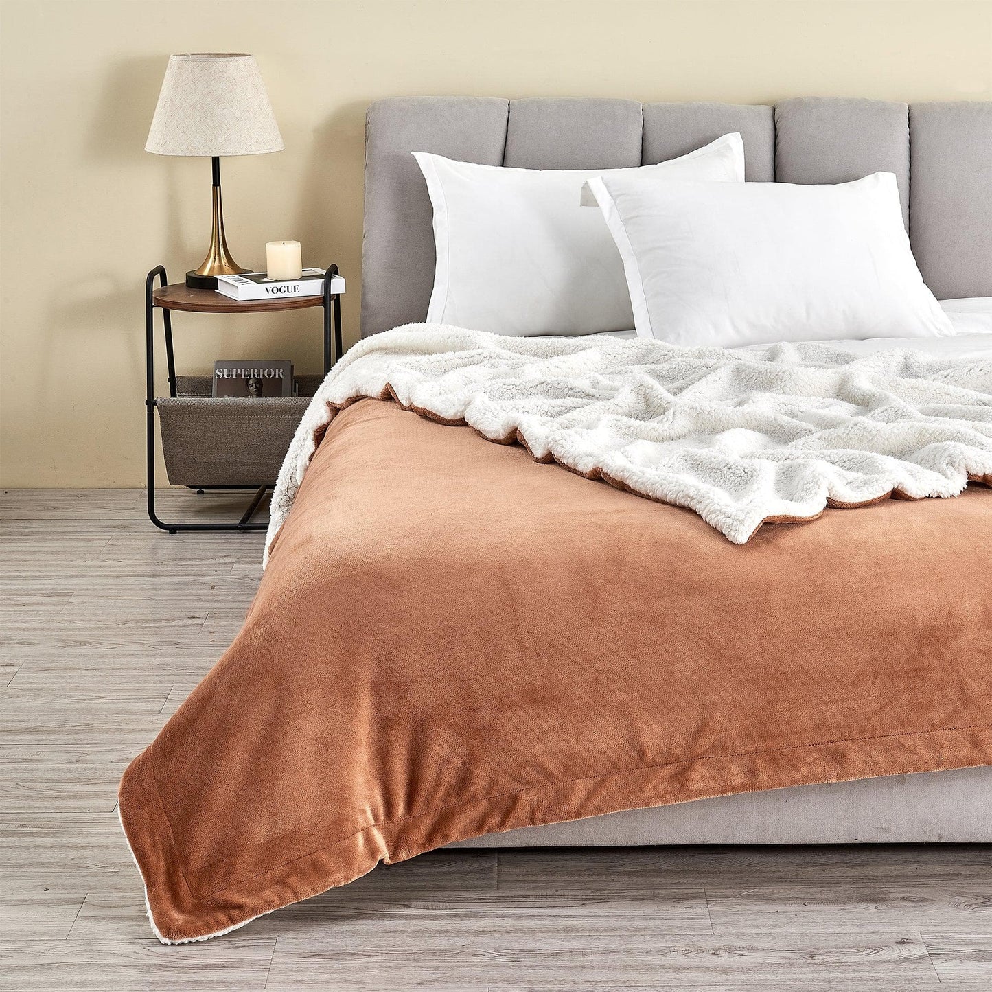 X Velvet Plush Sherpa Luxury Bed Blanket - Kinsley Collection