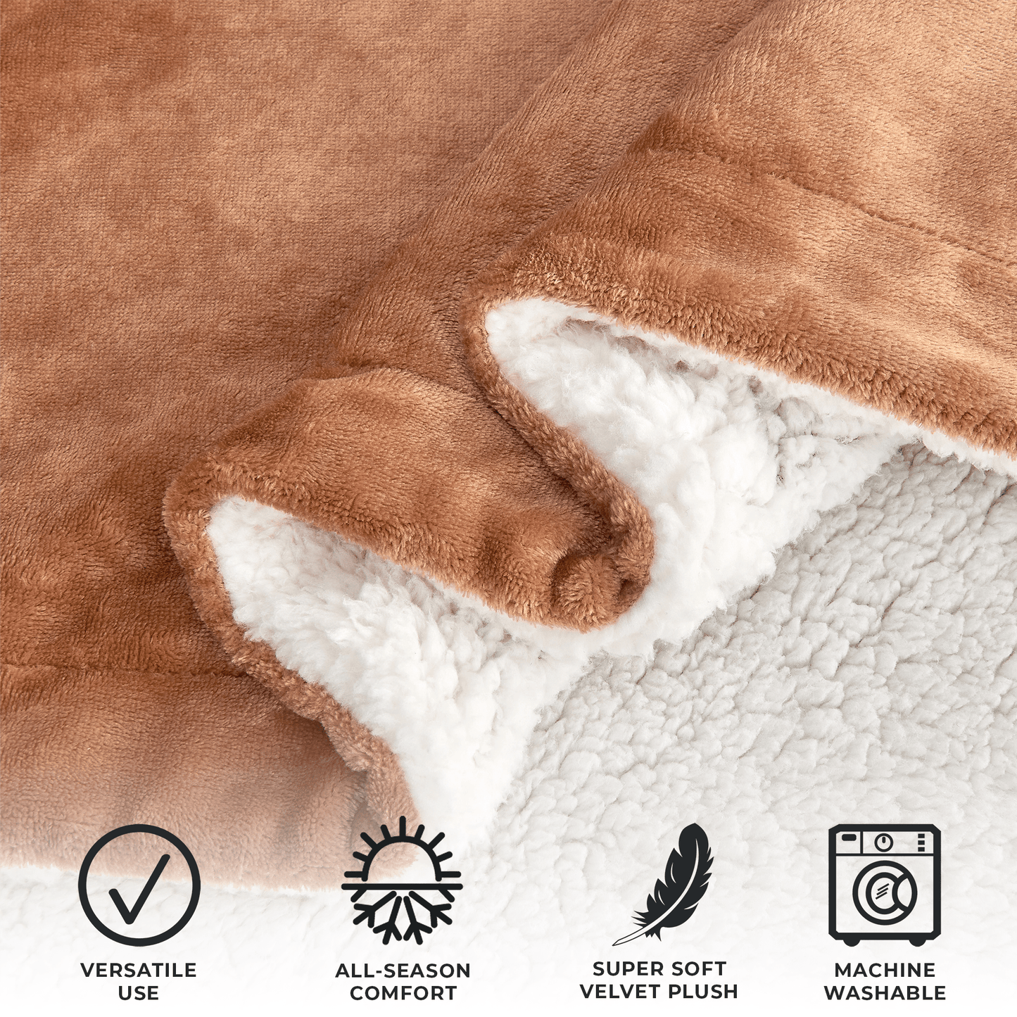 X Velvet Plush Sherpa Luxury Bed Blanket - Kinsley Collection