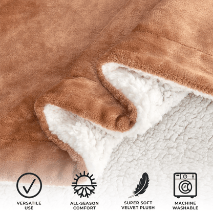 X Velvet Plush Sherpa Luxury Bed Blanket - Kinsley Collection