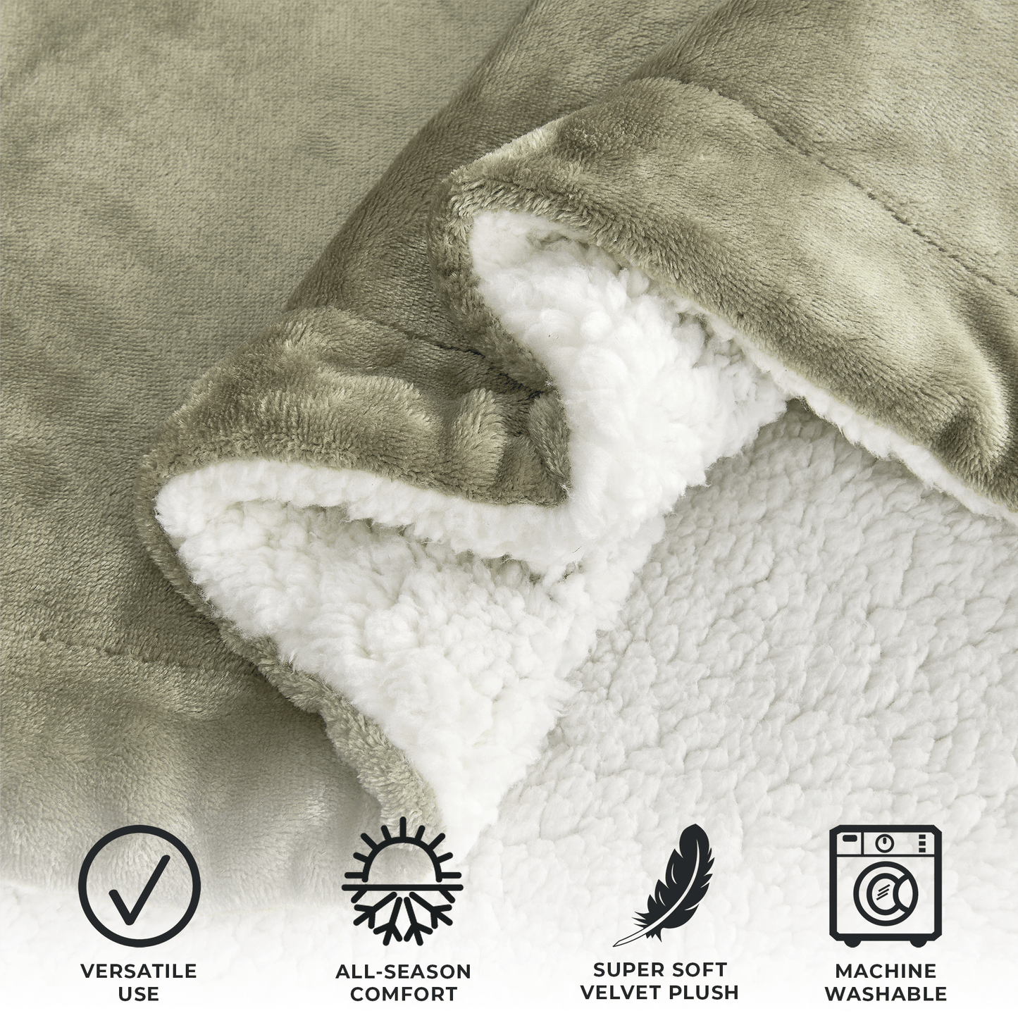 X Velvet Plush Sherpa Luxury Bed Blanket - Kinsley Collection