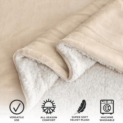 X Velvet Plush Sherpa Luxury Bed Blanket - Kinsley Collection