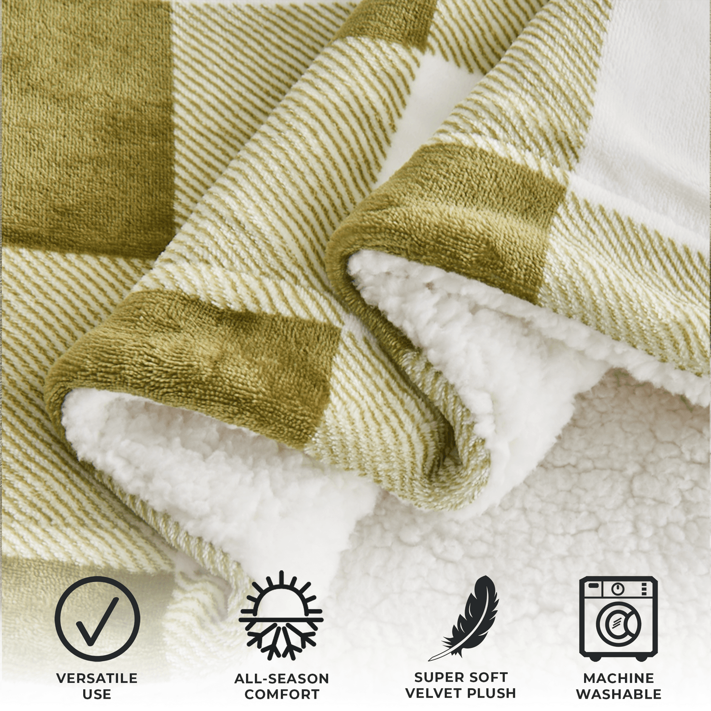 X Velvet Plush Sherpa Luxury Bed Blanket - Kinsley Collection