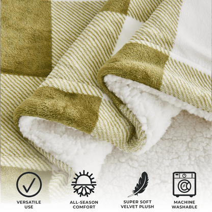 X Velvet Plush Sherpa Luxury Bed Blanket - Kinsley Collection