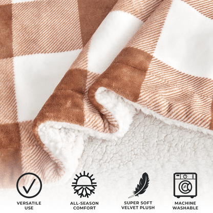 X Velvet Plush Sherpa Luxury Bed Blanket - Kinsley Collection