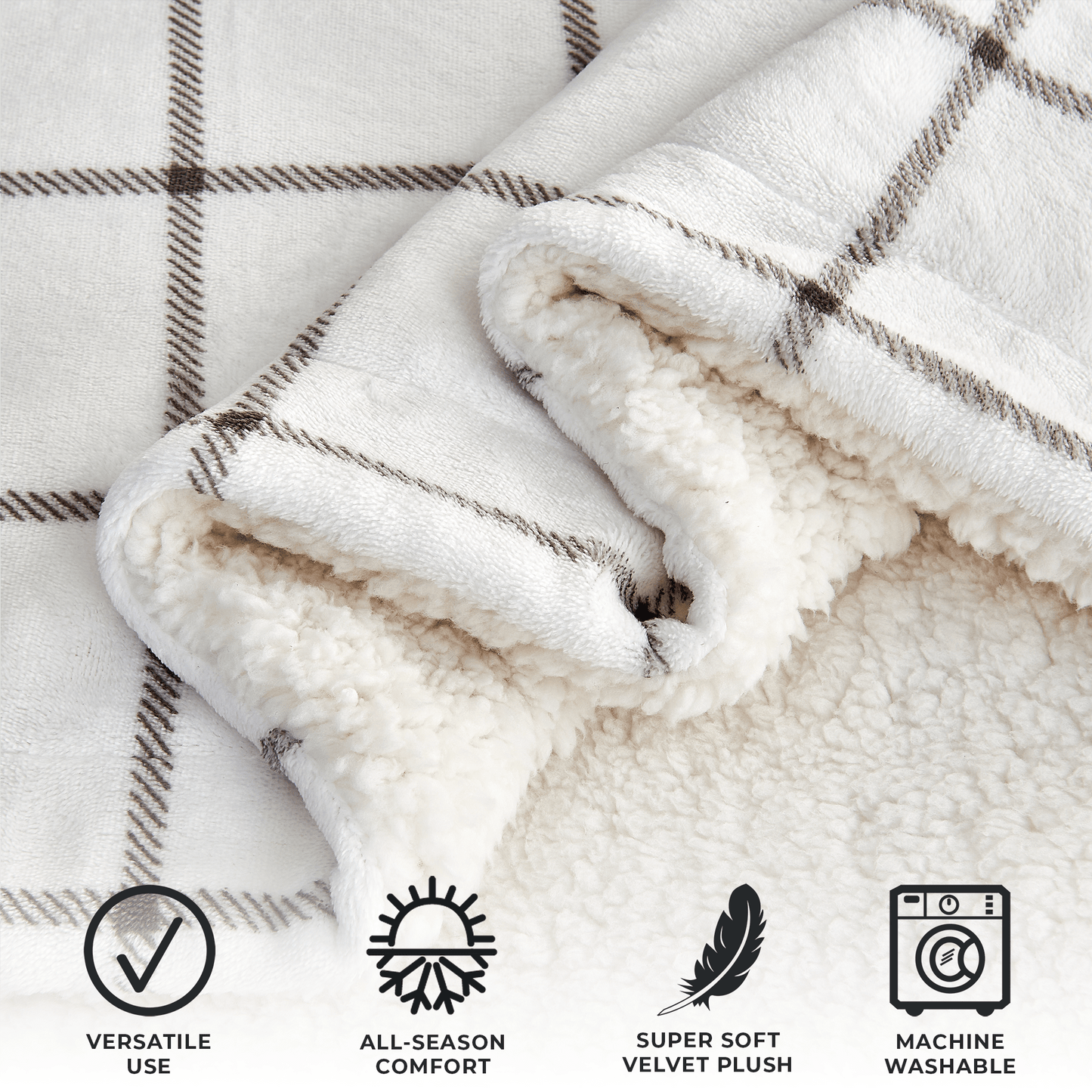 X Velvet Plush Sherpa Luxury Bed Blanket - Kinsley Collection