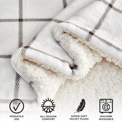 X Velvet Plush Sherpa Luxury Bed Blanket - Kinsley Collection
