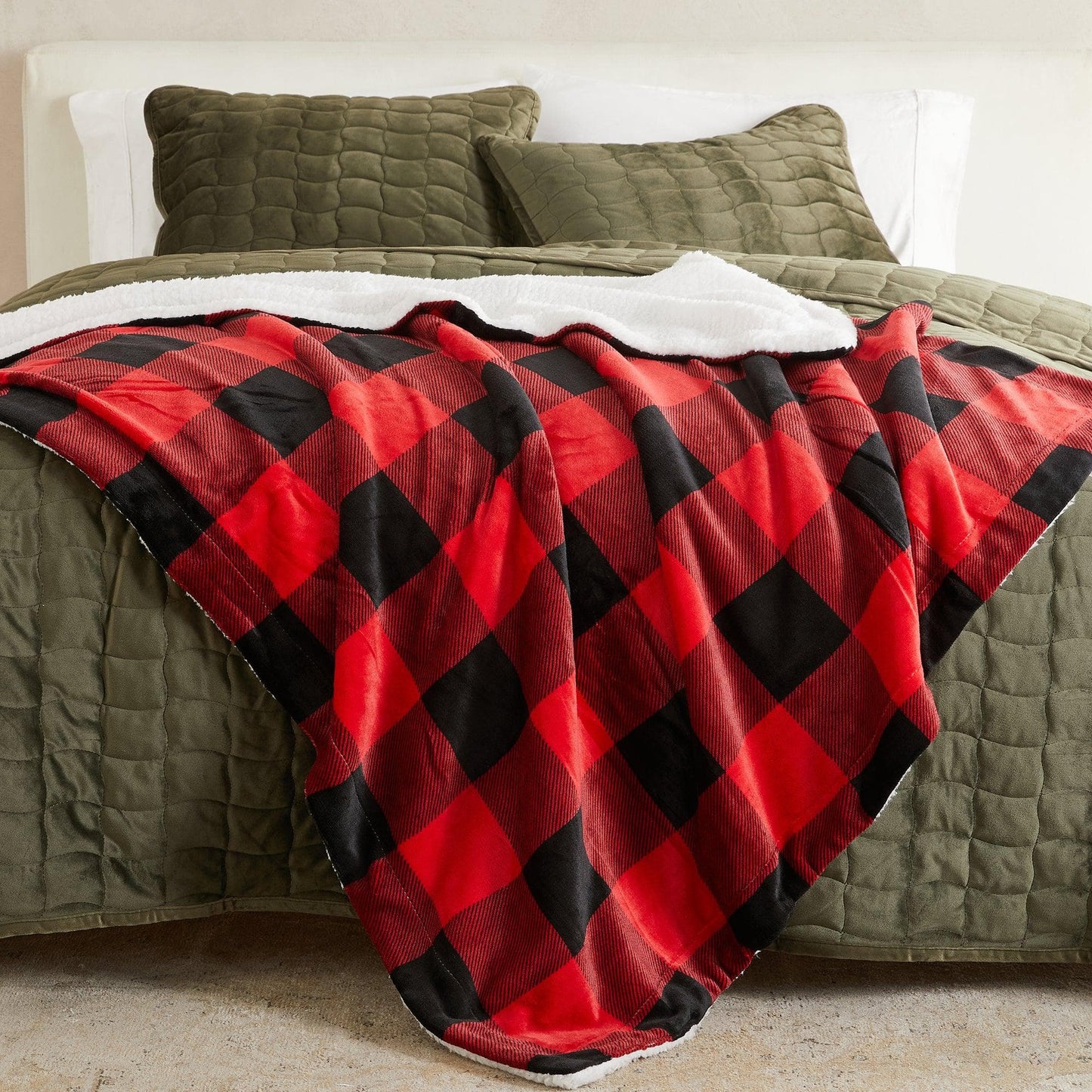 X Velvet Plush Sherpa Luxury Bed Blanket - Kinsley Collection