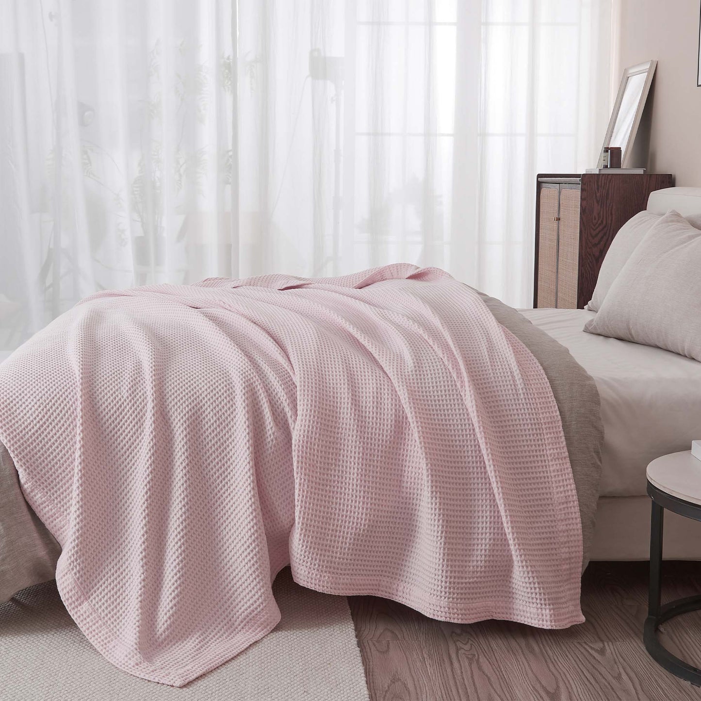 X 100% Cotton Waffle Weave Blanket - Mikala Collection