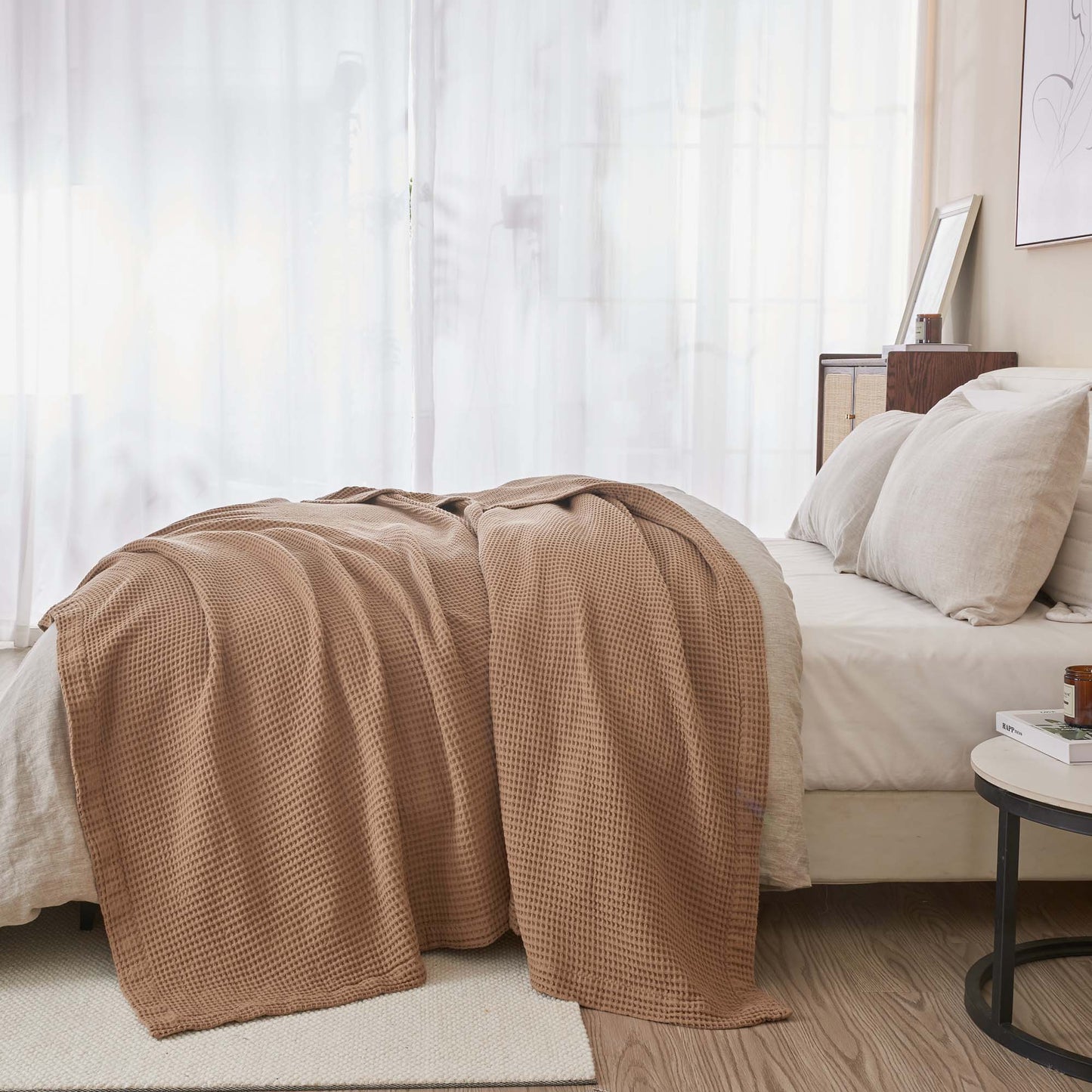 X 100% Cotton Waffle Weave Blanket - Mikala Collection
