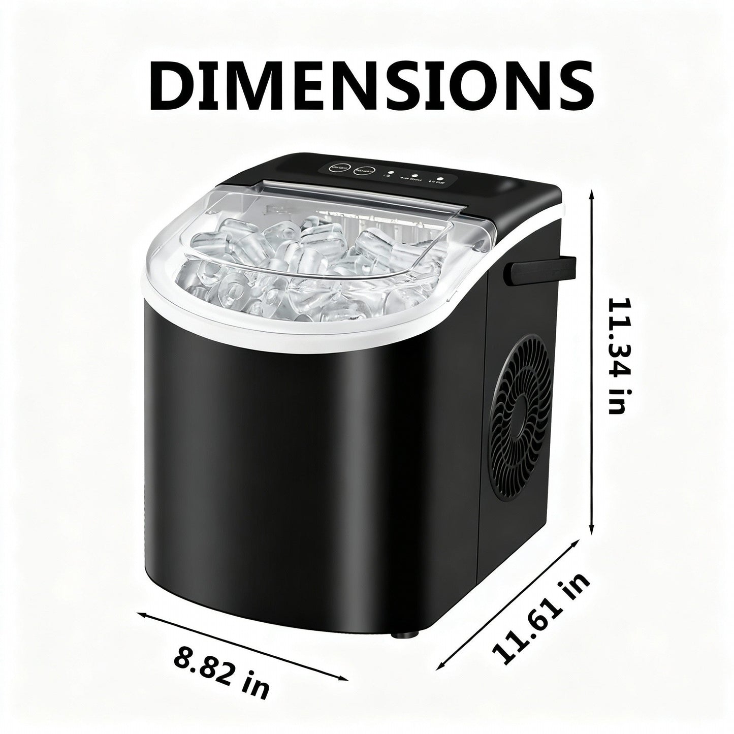Portable Countertop Ice Maker Machine – Fast Ice Making, 2 Ice Sizes