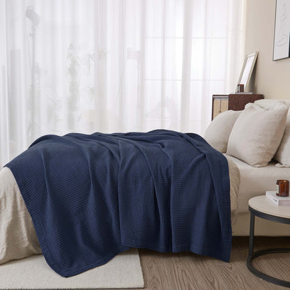 X 100% Cotton Waffle Weave Blanket - Mikala Collection