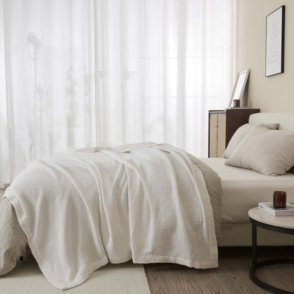 X 100% Cotton Waffle Weave Blanket - Mikala Collection